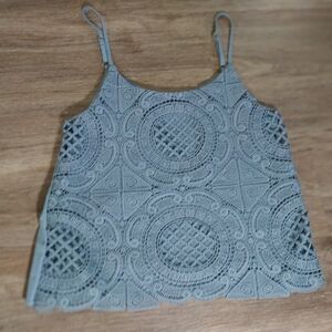 Gianni Bini Blue Cropped Embellished Camisole